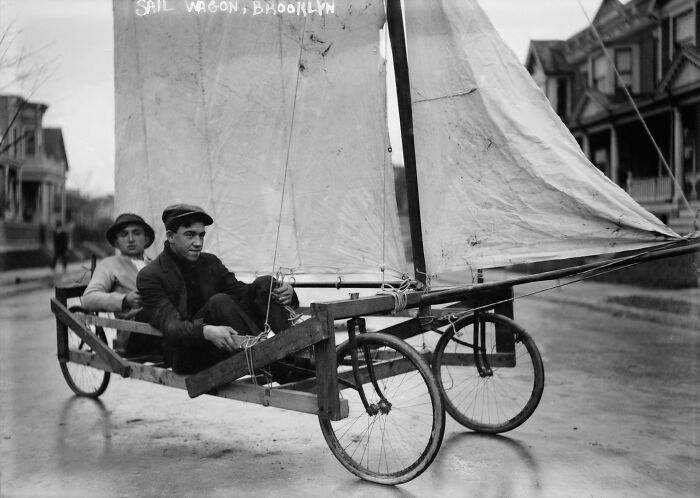 An Early 20th-Century Sail Wagon In Brooklyn, New York