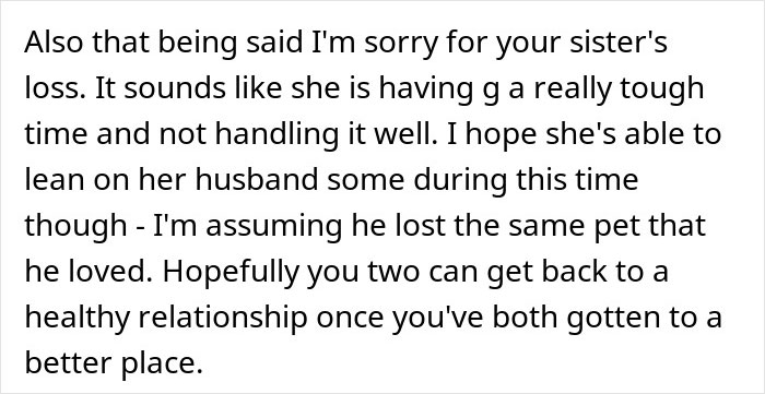 “A Dog Is Not The Same As A Husband”: Woman Loses Patience With Her Sister For Nonstop Comparisons Of Their Losses “A Dog Is Not The Same As A Husband”: Woman Loses Patience With Her Sister For Nonstop Comparisons Of Their Losses