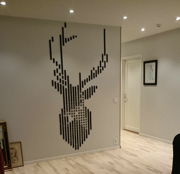 3D deer art on the wall 