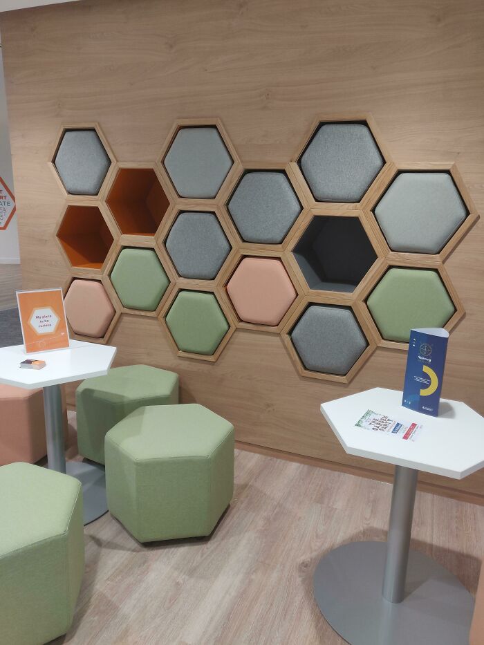 Space for seats in the wall 