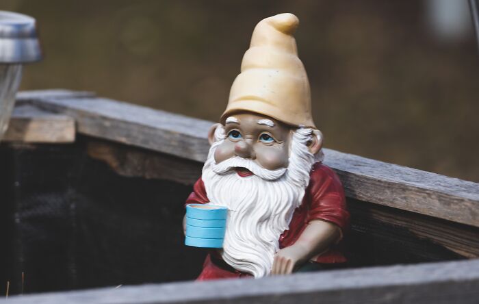 A gnome statue 
