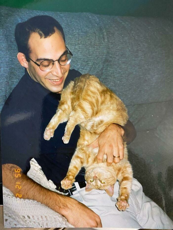 My Dad In 1995 With Our Orange Boy