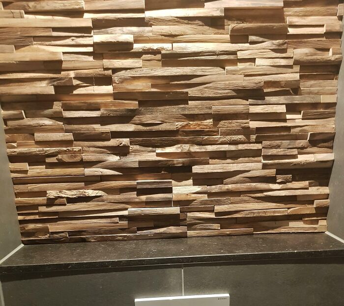 Wood bricks on the wall 