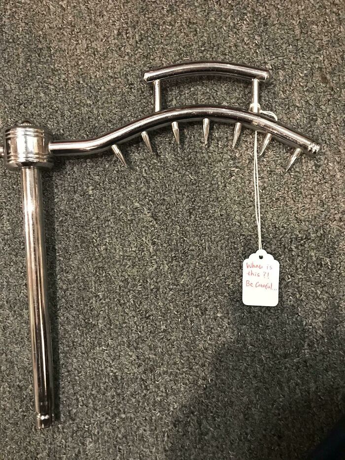 Metal Spiked Thing At Antique Store In Md. Even They Didn’t Know What It Was, The Tag Says “What Is This!?”