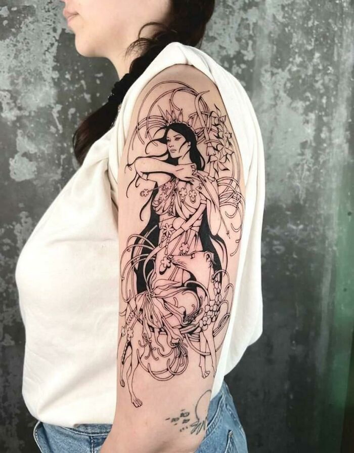 Artemis/Diana, Goddess Of The Hunt And Nature, Done By Ling At Lovers And Killers In Brooklyn, NY