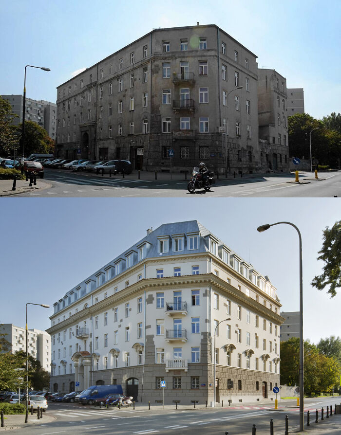 A Renovated Building In Warsaw