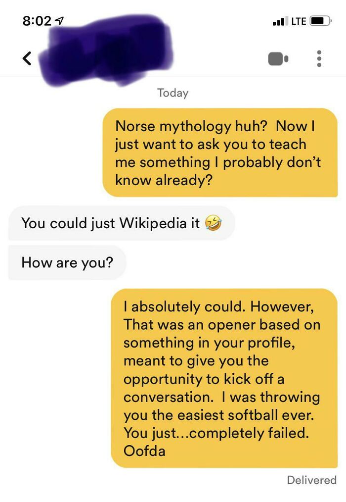 Oofda; Was I Too Harsh?