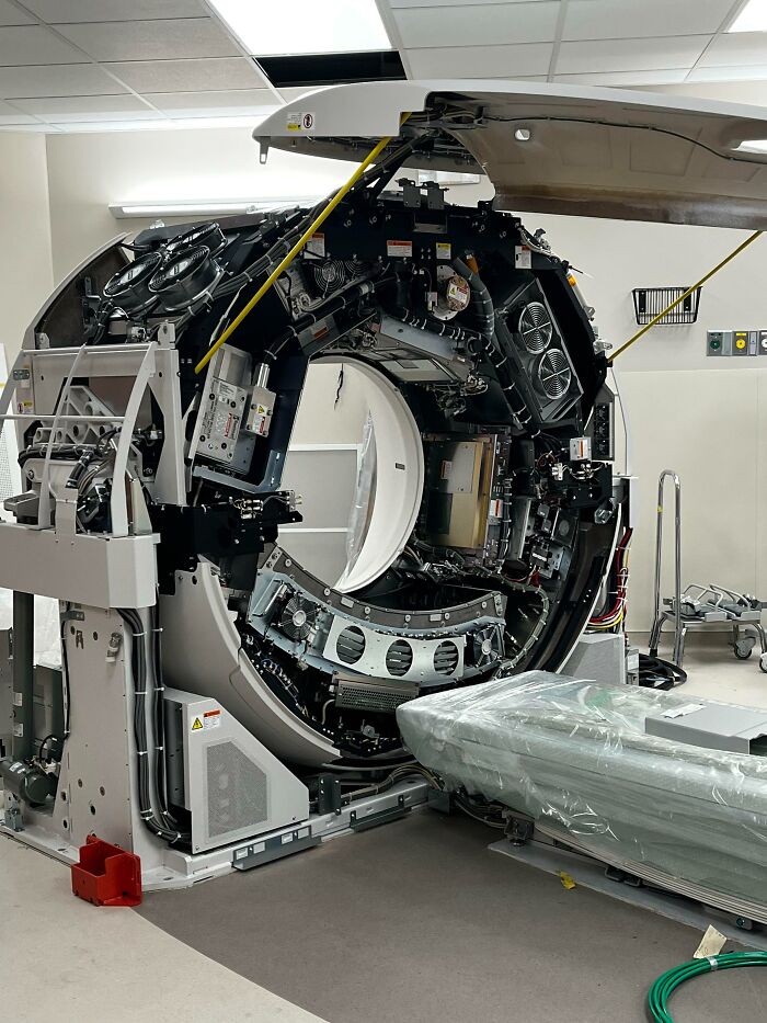Inside Of A CT Scanner Undergoing Maintenance