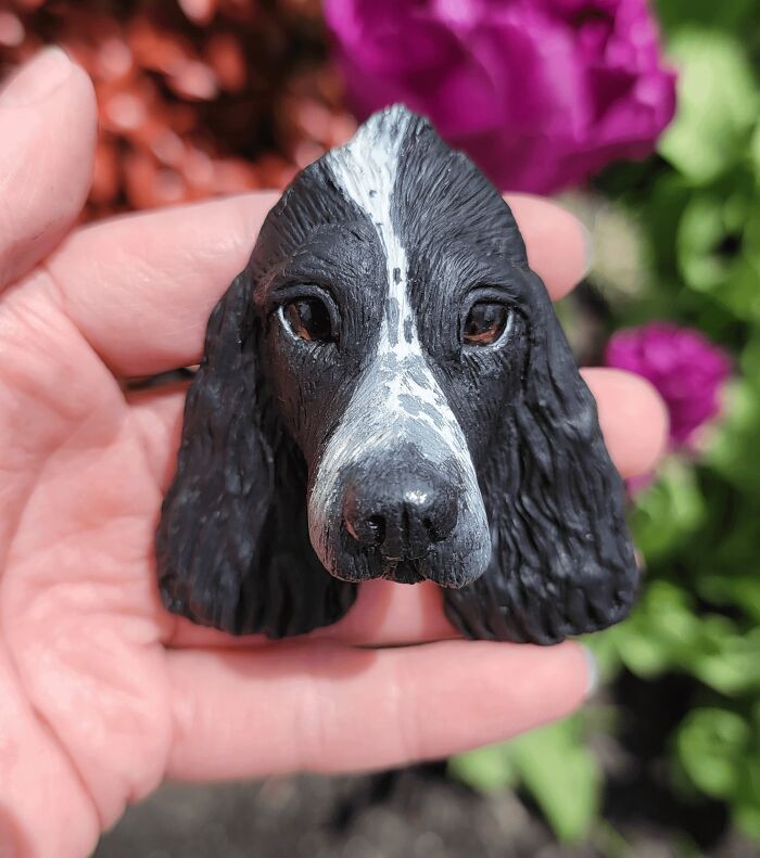 I Made My Mom A Hand-Sculpted Magnet Of One Of Her Dogs For Mother's Day