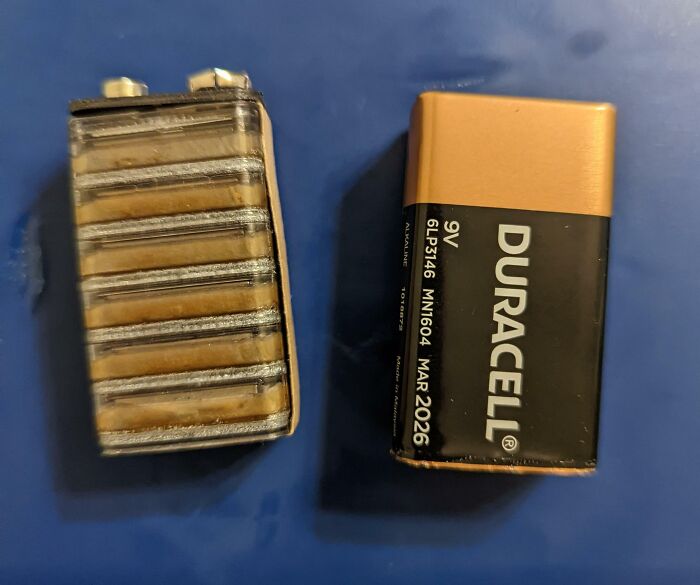 The Stacked Layers Of Anodes And Cathodes Inside Of A Duracell Battery
