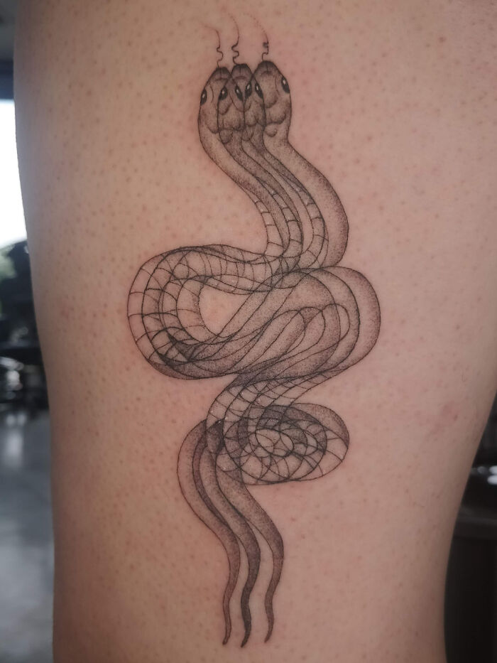 Optical Illusion Snake Tattoo