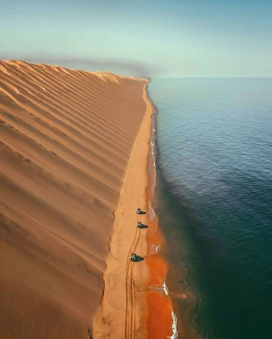 Saw This On Twitter, Where The Nambia Desert Meets The Ocean. Feels Surreal