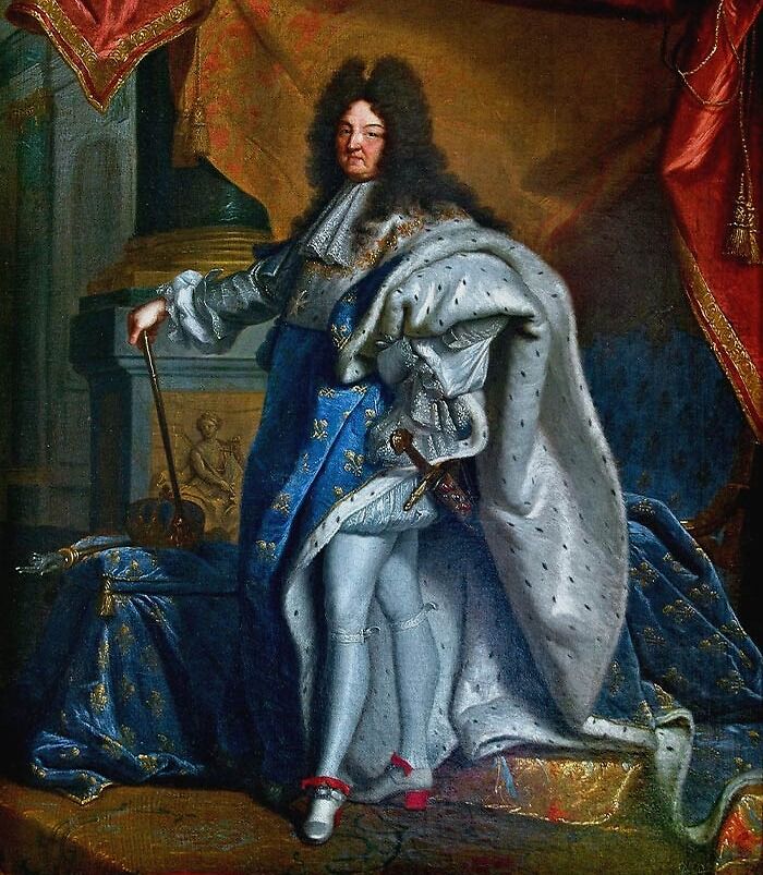 Louis XIV luxuriously dressed with a sword 