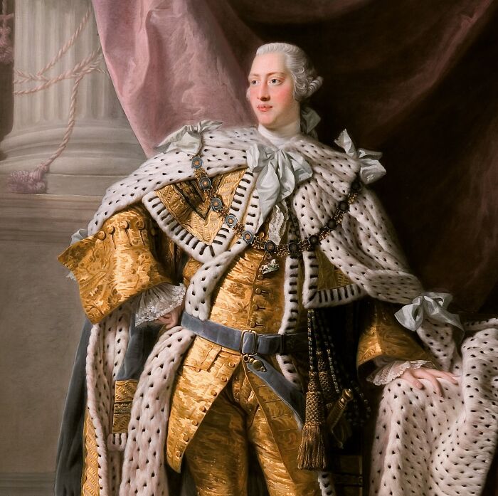 Colorful picture of George III in a luxuriously outfit 