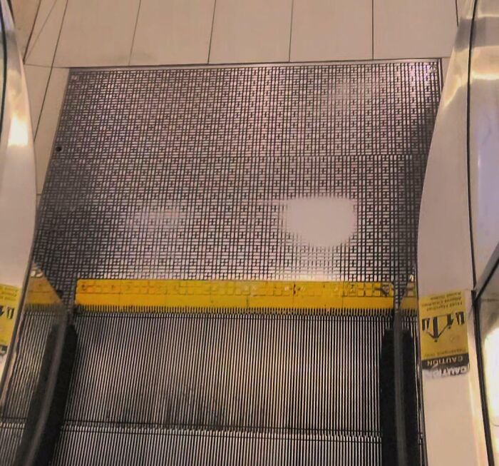 Worn Down Escalator Landing: Left Foot vs. Right Foot