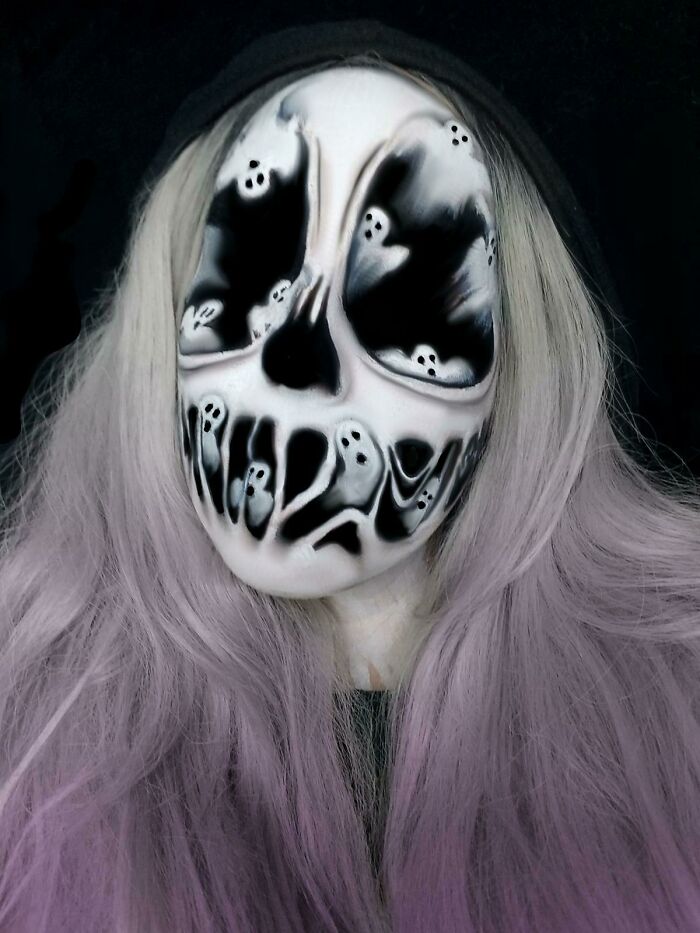 Been Practicing Some Facepaint For October So I Took A Swing At Being A Ghost!