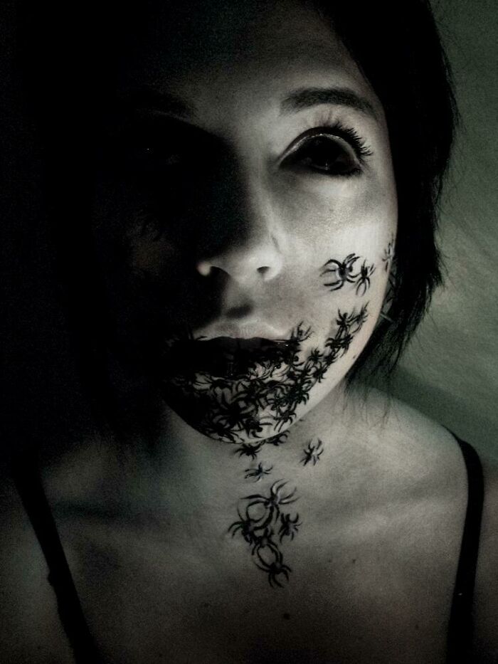 Decided To Try My Hand At Some More Face Painting Just To See How It Turned Out. Spiders N' Stuff