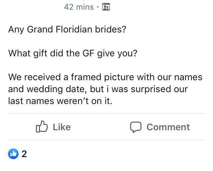 Got A Free Wedding Frame, Engraved And Bride Is Upset It’s Not Enough