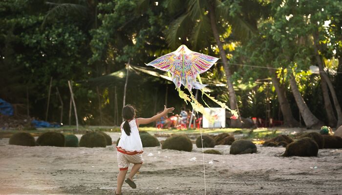 girl flying the kite