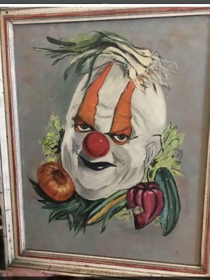 Retrato de payaso con verduras - Doble de miedo, doble de diversión 16 dólares