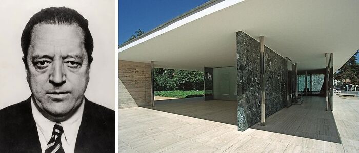 Pictures of Ludwig Mies Van Der Rohe and Barcelona Pavilion