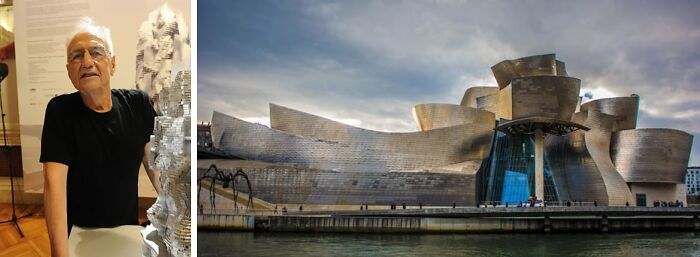 Pictures of Frank Gehry and Guggenheim museum