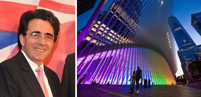 Pictures of Santiago Calatrava and Transit Hub for the World Trade Center at night