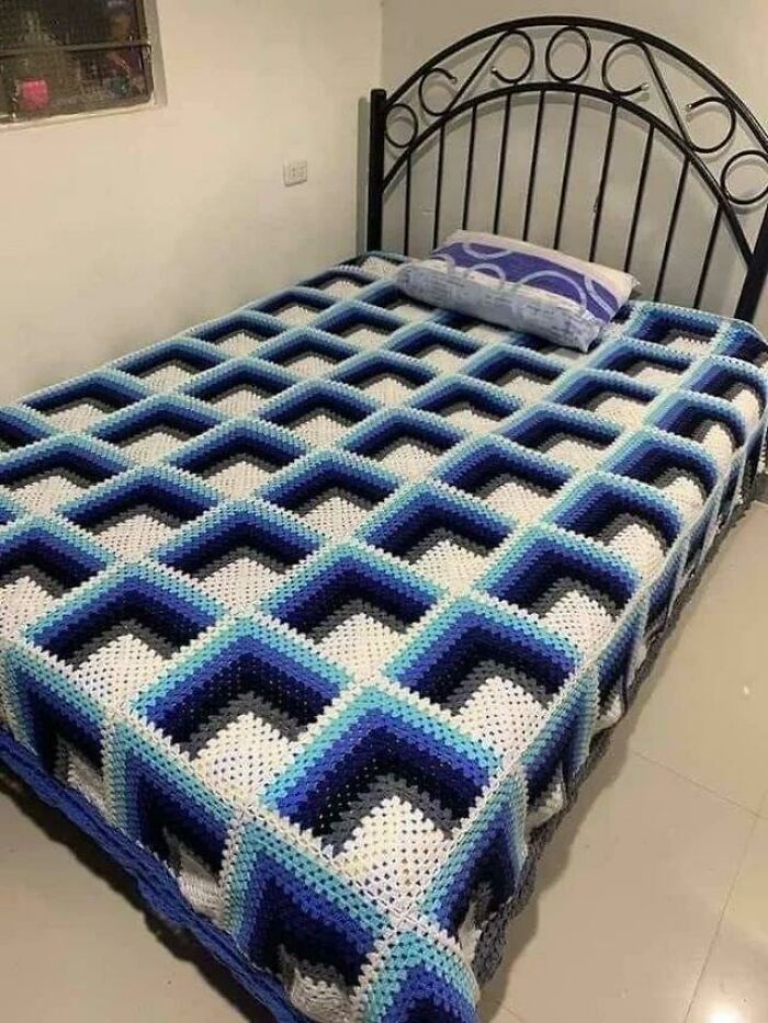 Hand Crocheted 3D Bed Sheet