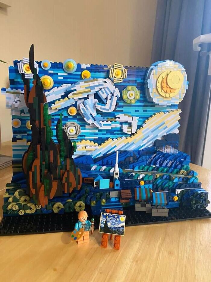 Van Gogh's The Starry Night As LEGO