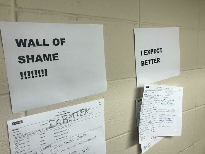 Job Called Me In. First Day And I Found This. The Wall Of Fame Had Nothing On It. There Were Many Other Notes Basically S***ting On Everyone. Left 30 Minutes Into The Shift… No Regret