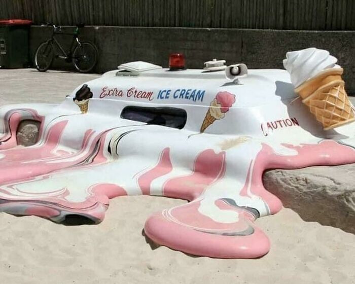 Melted Ice-Cream Van Sculpture