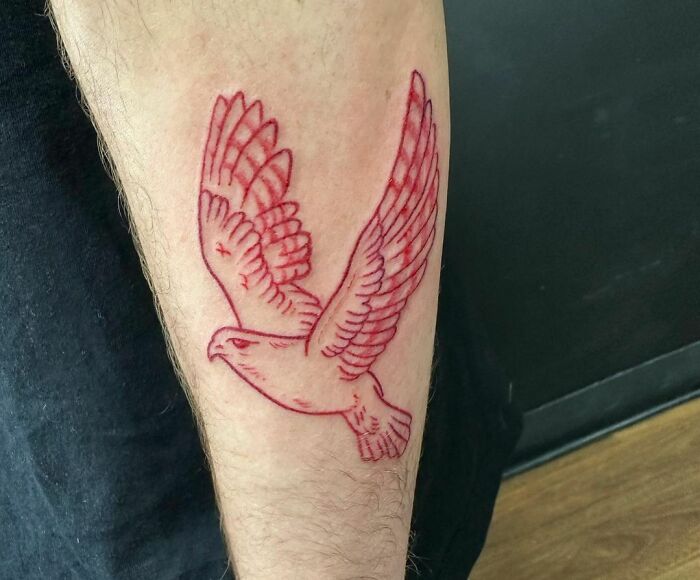 Eagle Red Ink Tattoo