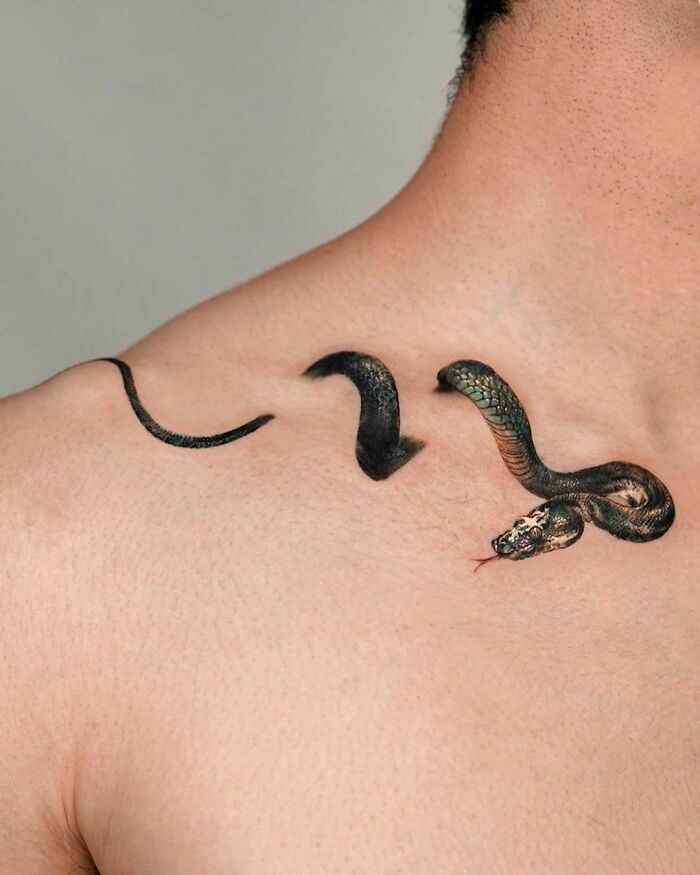 3D Snake Tattoo By Stuffie.ink
