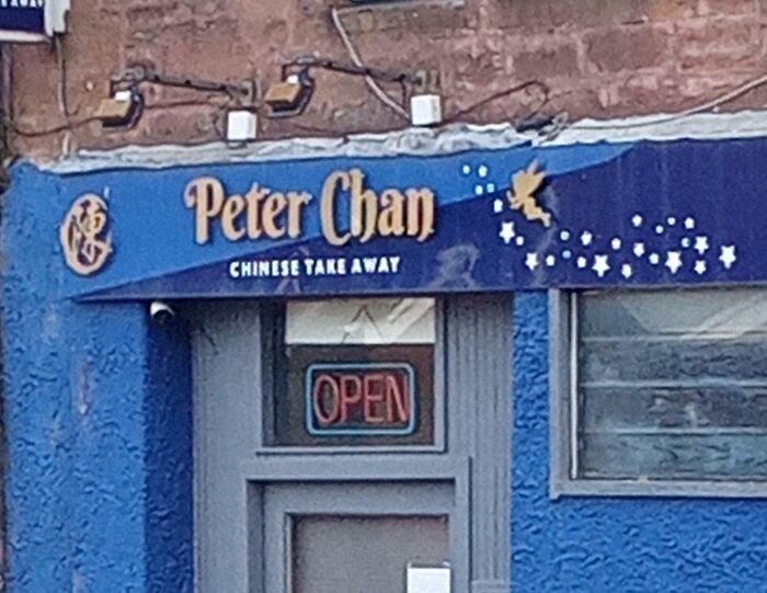 Chinese Restaurant Found In The Home Village Of James Matthew Barrie, The Creator Of Peter Pan