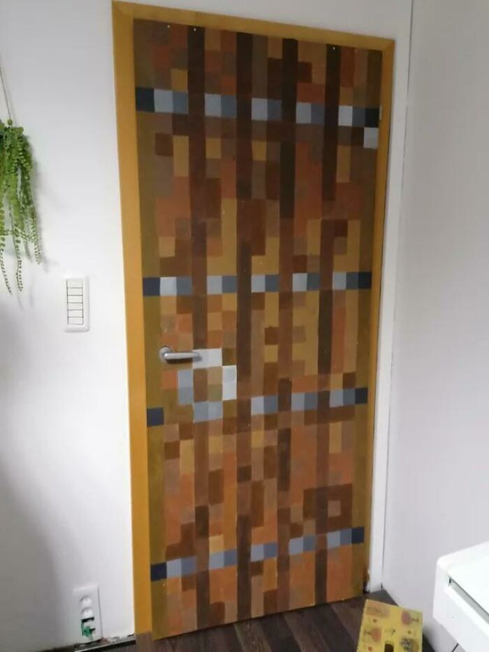 Irl Spruce Minecraft Door. Made By U/Tiny_chip813