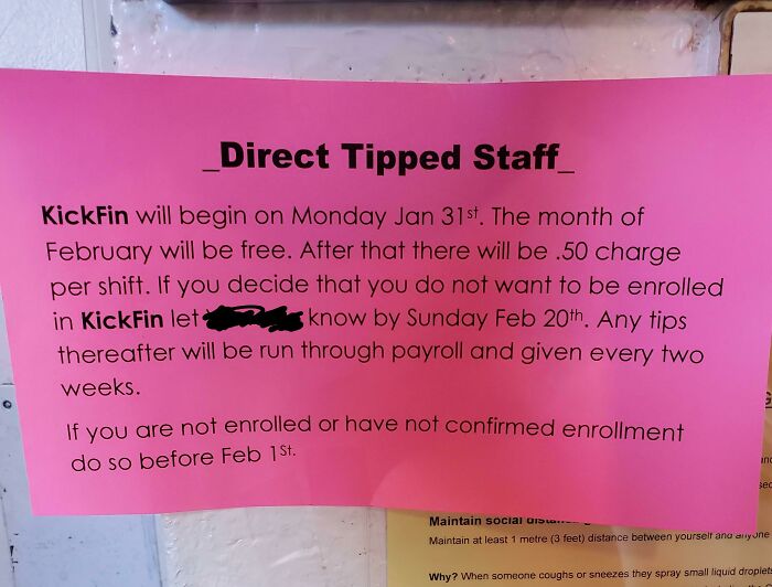 Work Wants To Charge Us 0.50 Cents Per Shift For Our Tips Or Have Us Wait 2 Weeks. Wtf!