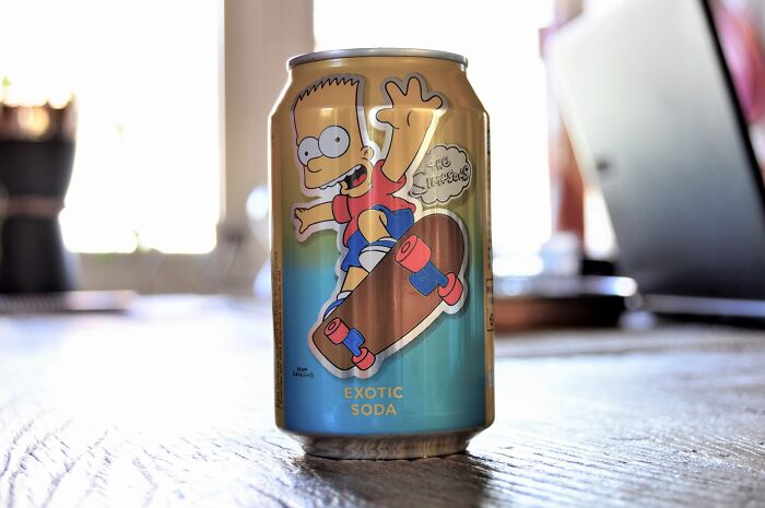 Simpsons themed soft drink in the can 