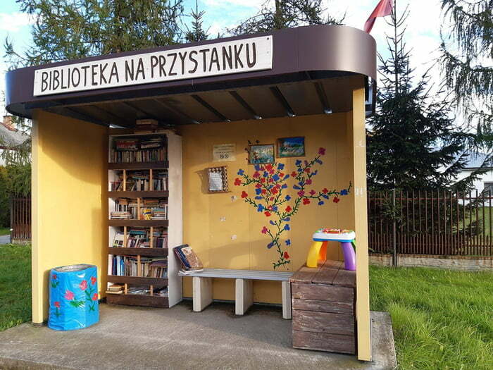 Bus Stop - Library In The Polish Village Of Uwieliny