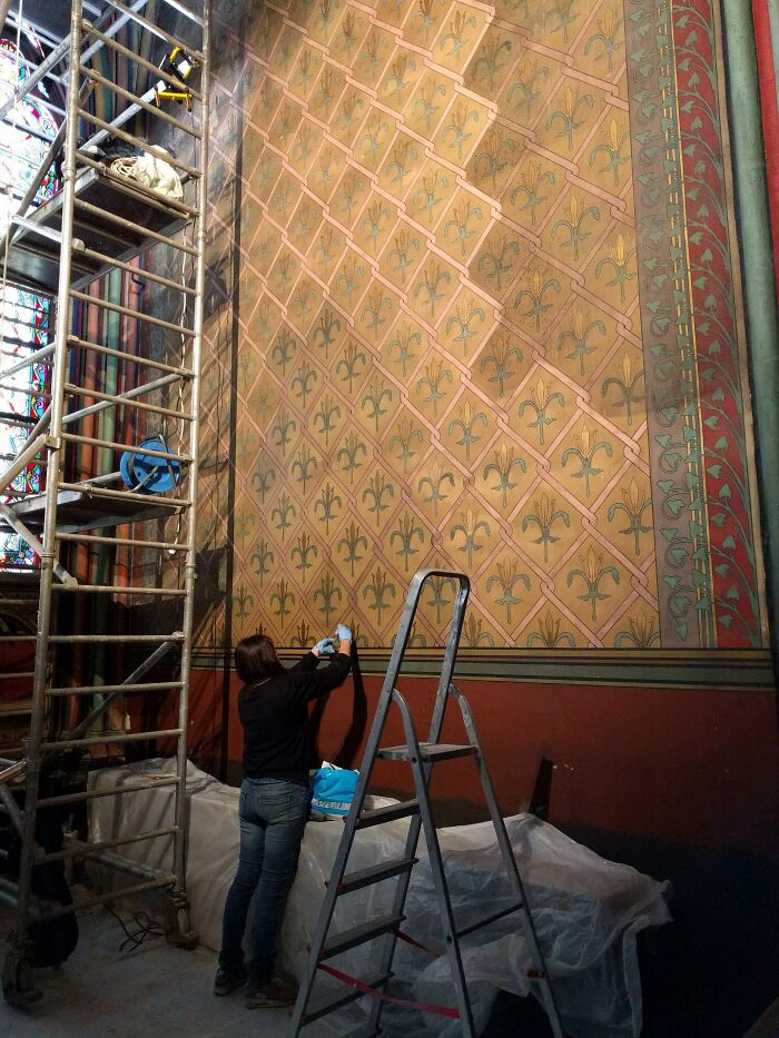 Restoring A Wall At Notre-Dame De Paris