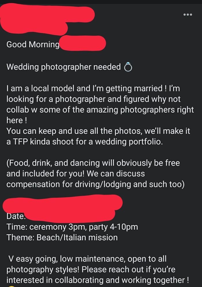 This Model Looking For A Free Wedding Photographer. Dancing Will Be Free For You Too