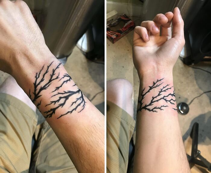 Branches around wrist tattoo