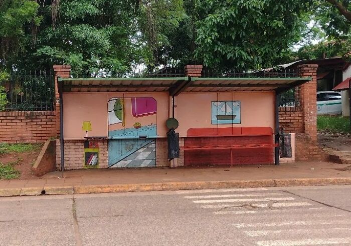 This Bus Stop Painted As The Simpsons' House
