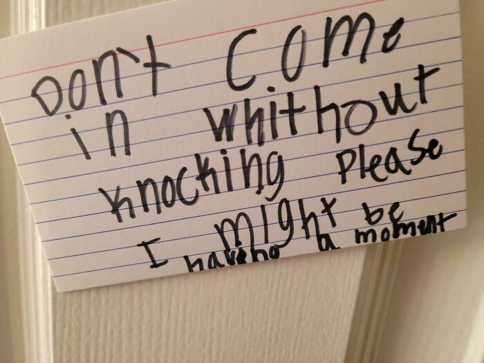 8 Year Old's Note On The Door