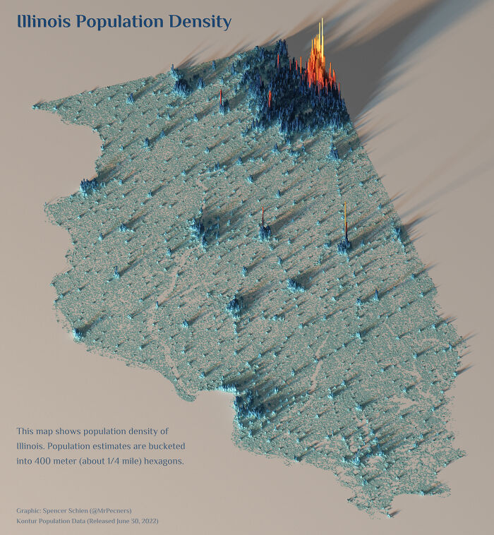 A Population Density Map Of Illinois