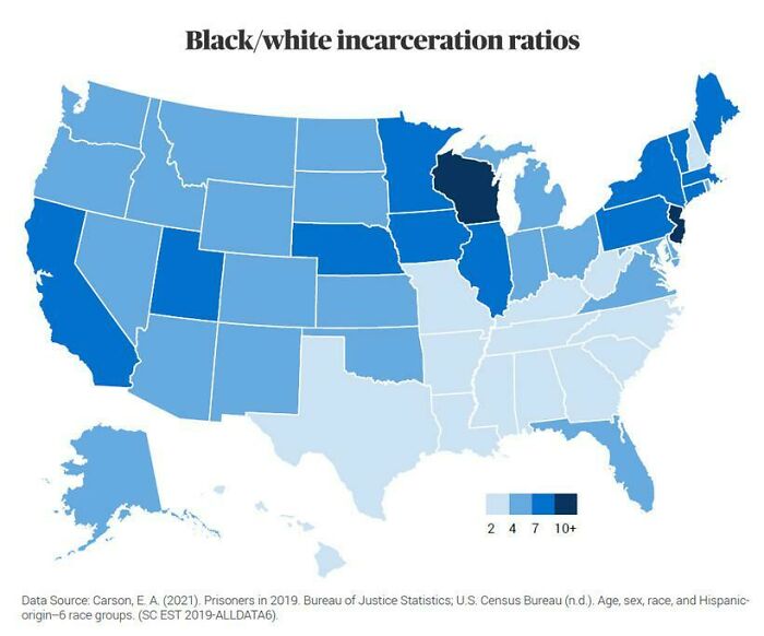How Many Times More Likely Are Black Individuals To Be Imprisoned Compared To White Individuals In The Us?