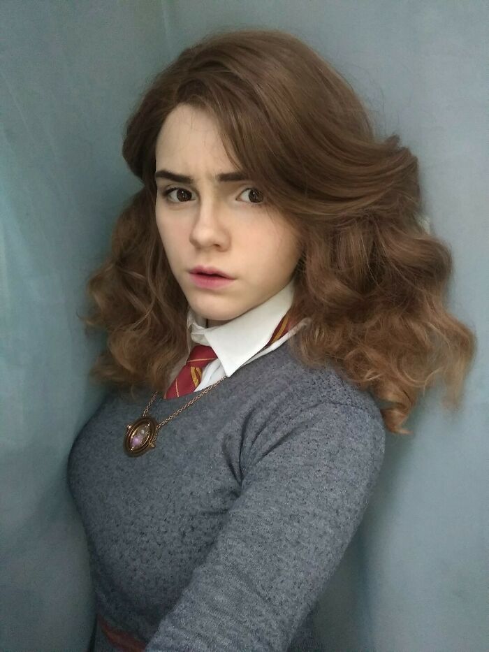 Person cosplaying Hermione Granger