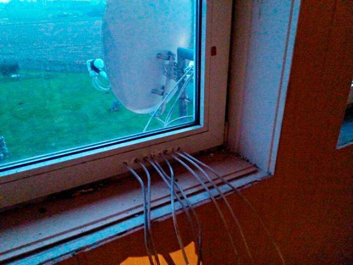 A Professional Wiring Of A Satellite Dish