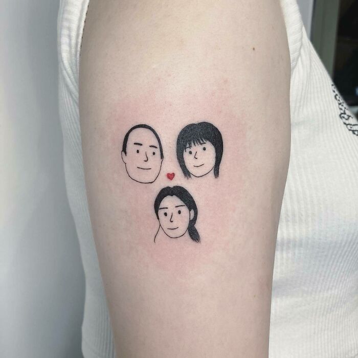 Family members arm shoulder tattoo