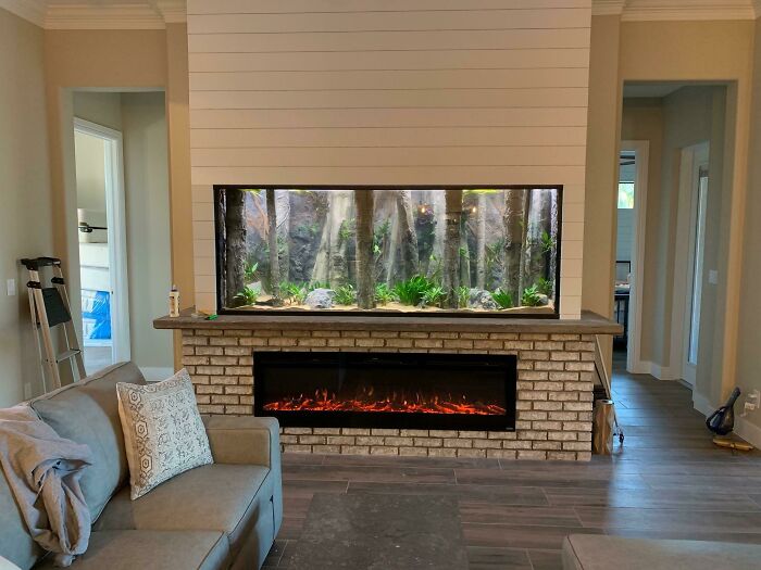 aquarium in the fireplace 
