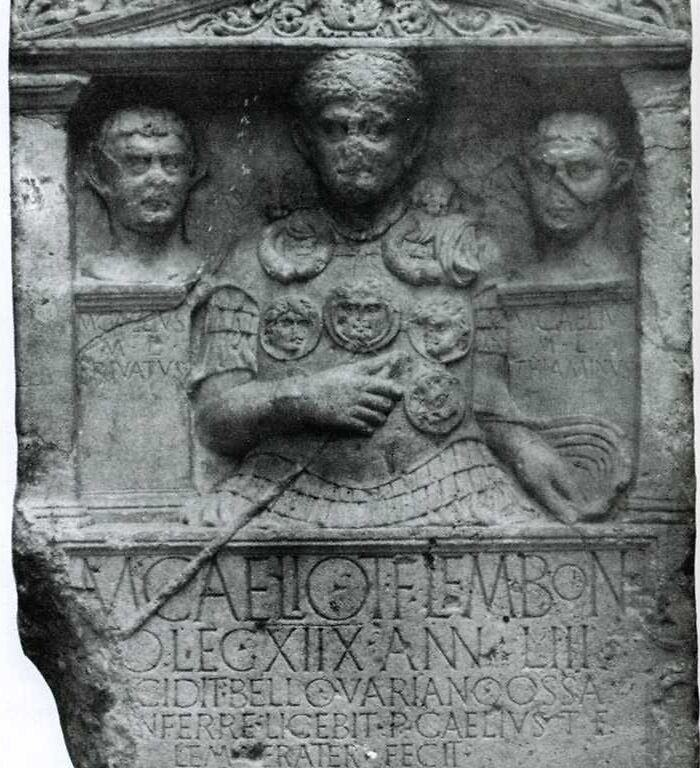 Tombstone Of Marcus Caelius, The Only Known Example Of Direct Reference To The Varus Disaster During Which 20,000 Men Were Lost To Ambush